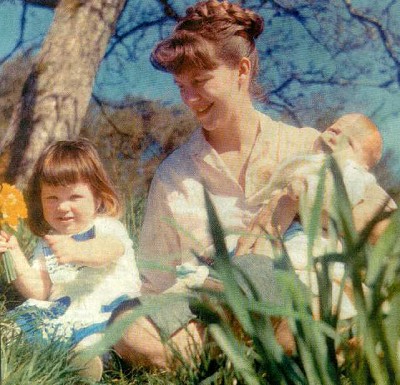 Sylvia Plath and her two children, Frieda and Nicholas, in 1962.